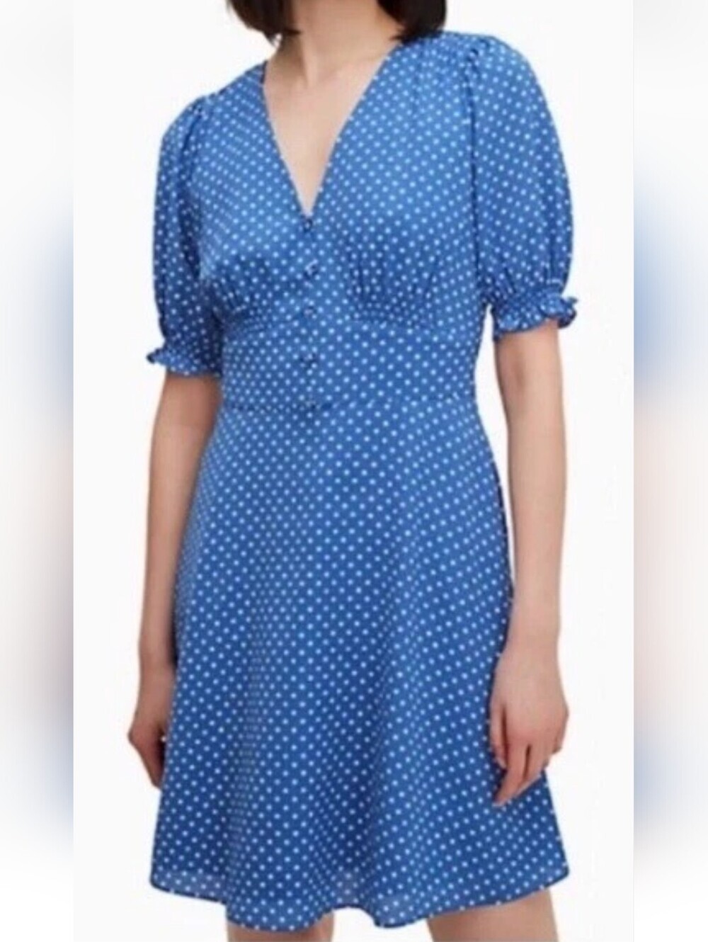 EUC Kate Spade Tea garden Cornflower Blue Lined Summer Spring Dress Size 0